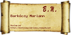 Barkóczy Mariann névjegykártya