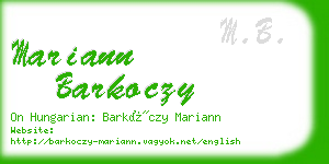 mariann barkoczy business card